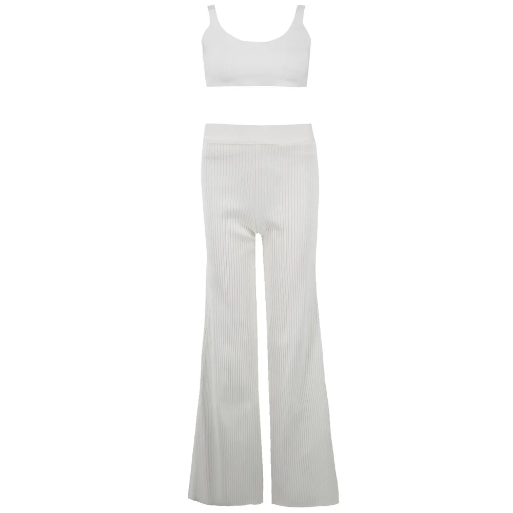 Sexy Solid White Two Pieces Set Ribbed Bandage Pants Short Sleeveless Top Women Club Dress Party
Sexy Solid White Two Pieces Set Ribbed Bandage Pants Short Sleeveless Top Women Club Dress Party