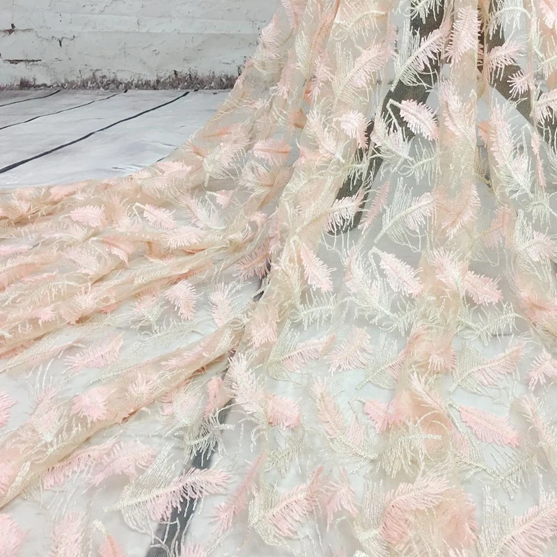 3yards White Pink Blue African Lace Fabric Feather Pattern Embroidered Nigerial Wedding Dres Lace Fabric for Clothing Accessory
3yards White Pink Blue African Lace Fabric Feather Pattern Embroidered Nigerial Wedding Dres Lace Fabric for Clothing Accessory