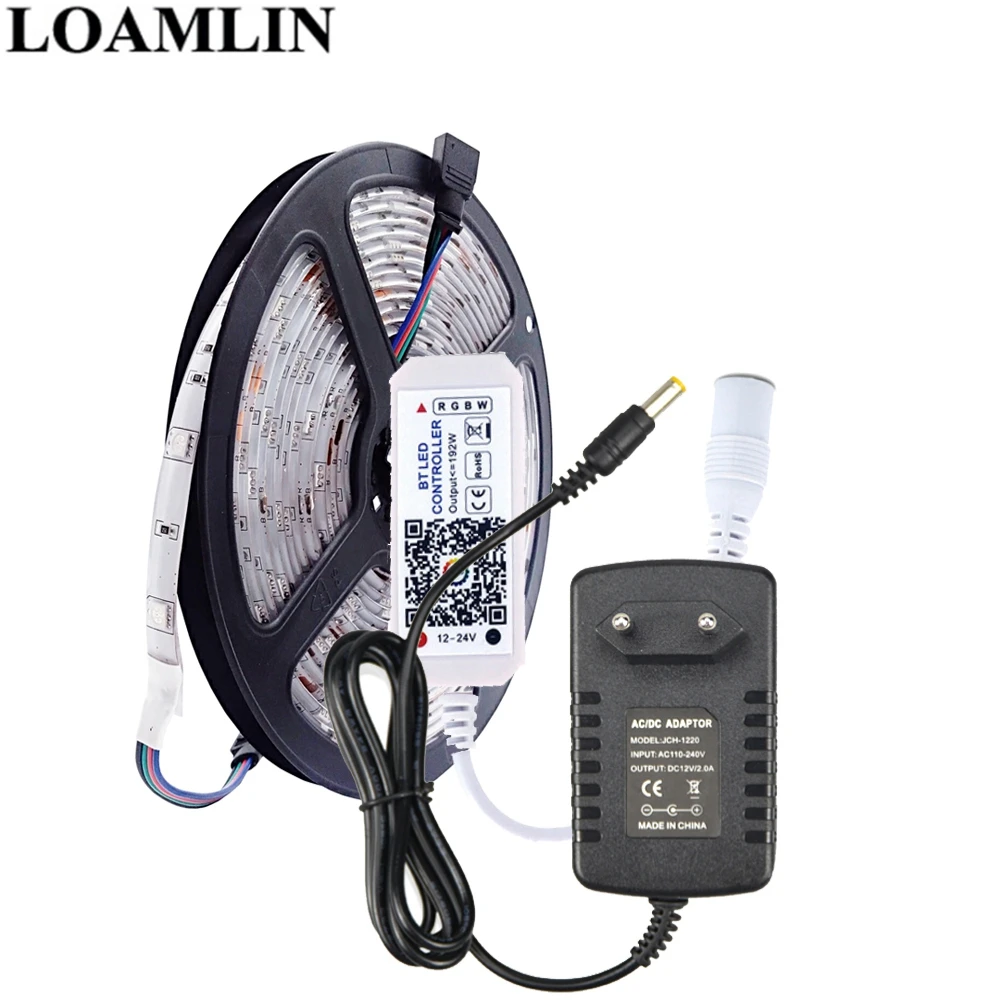SMD5050 30Leds/m RGB Led Strip Fleixble Light Bluetooth RGBW Led Controller DC12V 2A Led Power Supply Adapter Kit 5M
SMD5050 30Leds/m RGB Led Strip Fleixble Light Bluetooth RGBW Led Controller DC12V 2A Led Power Supply Adapter Kit 5M