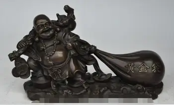 Free shipping S00425 9"China buddhism Bronze happy laugh Maitreya Buddha wealth money bag coin statue
Free shipping S00425 9"China buddhism Bronze happy laugh Maitreya Buddha wealth money bag coin statue