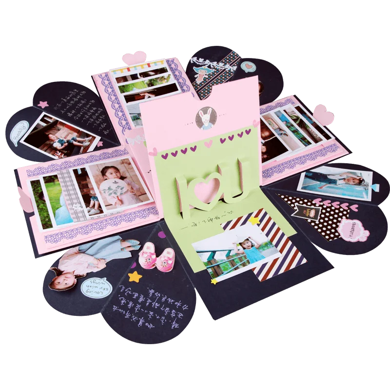 Explosion Box Scrapbook Creative Photo Album with Funny Cards and DIY Accessories Kit for Birthday Valentine's Day and Wedding
Explosion Box Scrapbook Creative Photo Album with Funny Cards and DIY Accessories Kit for Birthday Valentine's Day and Wedding