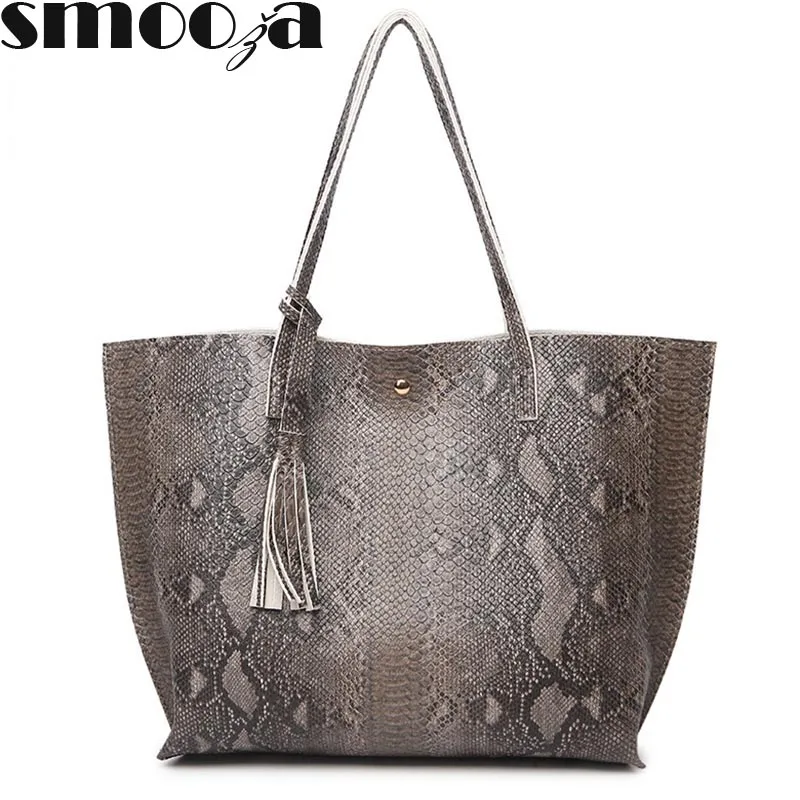 SMOOZA Tassel Handbags totes Serpentine Snake Pattern Woman PU Leather Large Capacity Female Shoulder Bags Women messenger Bags
SMOOZA Tassel Handbags totes Serpentine Snake Pattern Woman PU Leather Large Capacity Female Shoulder Bags Women messenger Bags