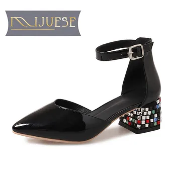MLJUESE 2018 women pumps Genuine leather cow leather buckle strap pointed toe high heels pumps women size 34-40
MLJUESE 2018 women pumps Genuine leather cow leather buckle strap pointed toe high heels pumps women size 34-40