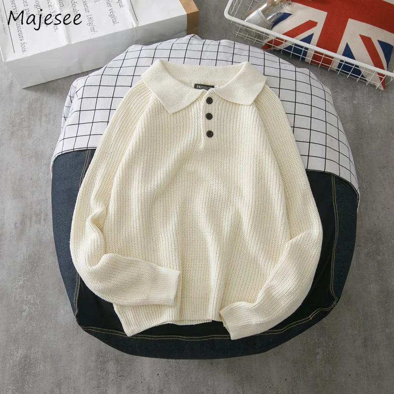Sweaters Men Turn-down Collar Solid Simple All-match Korean Style Daily Soft Warm Knitting Sweater Mens Loose Trendy Pullover
Sweaters Men Turn-down Collar Solid Simple All-match Korean Style Daily Soft Warm Knitting Sweater Mens Loose Trendy Pullover