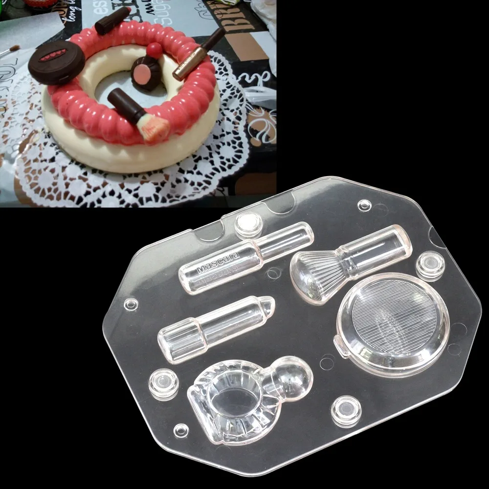 3D Cosmetics Polycarbonate Chocolate Molds Stereo Lipstick Mascara Chocolate Mould Candy Cake DIY Decoratin Pastry Baking Tool
3D Cosmetics Polycarbonate Chocolate Molds Stereo Lipstick Mascara Chocolate Mould Candy Cake DIY Decoratin Pastry Baking Tool