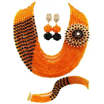 Hot Sale Orange Black Crysral Women Anniversary Beads Necklace Earrings Bracelet Sets 10C-CJZ-38 
Hot Sale Orange Black Crysral Women Anniversary Beads Necklace Earrings Bracelet Sets 10C-CJZ-38