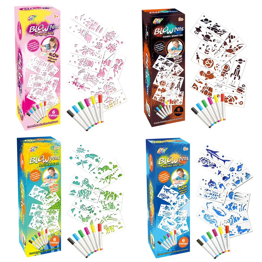 DIY Creation DIY Brush Blow Pen Colourful Amazing Airbrush Plastic Suit 6PCS Assorted Pictures Art Stencil
DIY Creation DIY Brush Blow Pen Colourful Amazing Airbrush Plastic Suit 6PCS Assorted Pictures Art Stencil