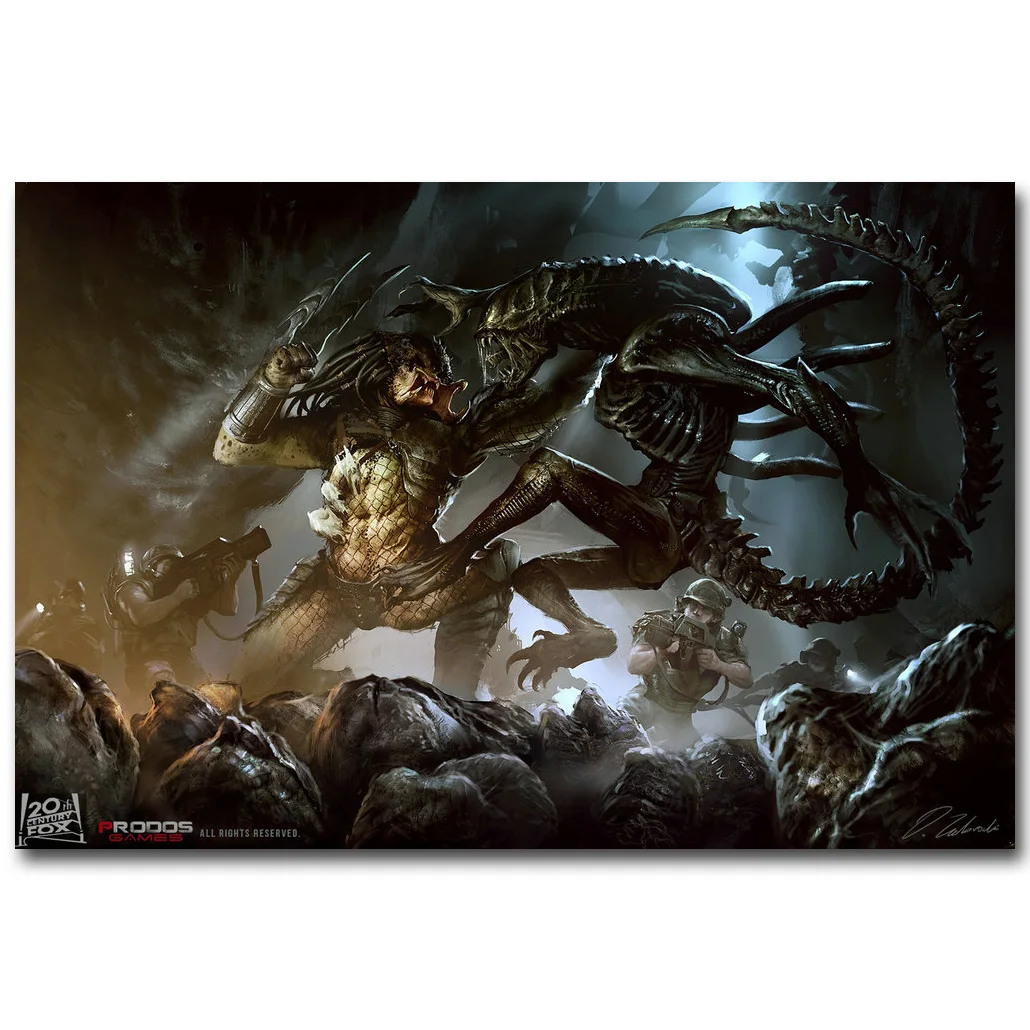 

Alien vs Predator 3 Art Silk Poster Print 13x20 24x36inch Classic Science Fiction Movie Picture for Living Room Wall Decor 019