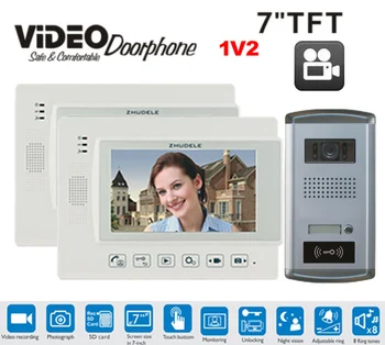 ZHUDELE Home Apartment 7" color Video Intercom Door phone System With video Recording Monitor +HD Door Camera With ID Card 1v2
ZHUDELE Home Apartment 7" color Video Intercom Door phone System With video Recording Monitor +HD Door Camera With ID Card 1v2
