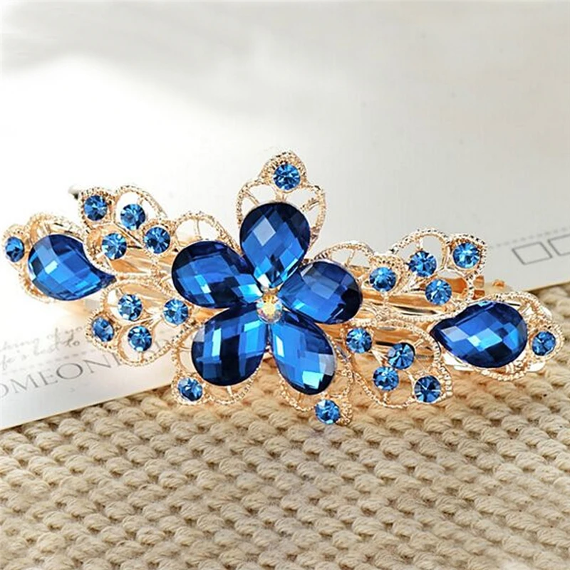 Jewelry Crystal Fashion Flower Hair Clips Rhinestone Metal Hairpin Clip Barrette
Jewelry Crystal Fashion Flower Hair Clips Rhinestone Metal Hairpin Clip Barrette