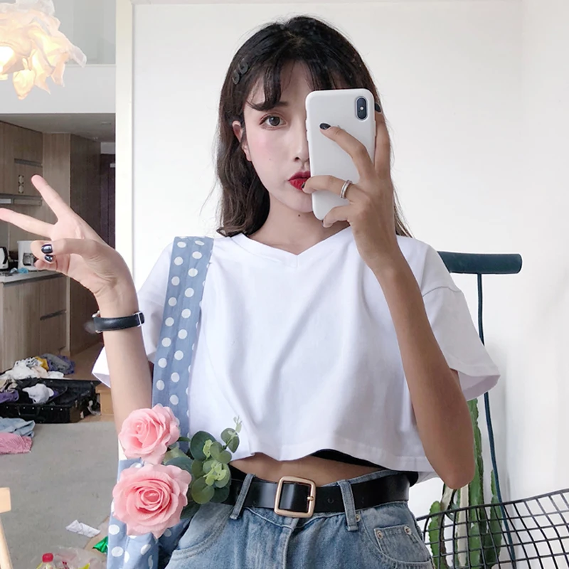 4 Colors Mihoshop Ulzzang Korean Korea Women Fashion Clothing V Collar Basic White Loose Crop Tops
4 Colors Mihoshop Ulzzang Korean Korea Women Fashion Clothing V Collar Basic White Loose Crop Tops