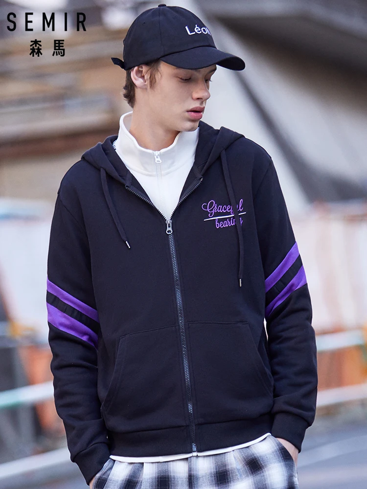 SEMIR Men Embroidered Zip Hoodies with Contrast Trim Men's Hooded Jacket with Full Zip Jacket with Drawstring Hoodies and Pocket
SEMIR Men Embroidered Zip Hoodies with Contrast Trim Men's Hooded Jacket with Full Zip Jacket with Drawstring Hoodies and Pocket