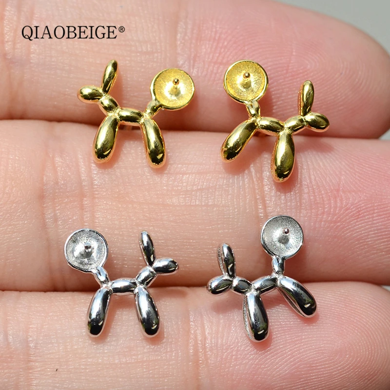 QIAOBEIGE 2018 New coming fashion creative design balloon dog earrings pearl mountings diy accessory 925 silver blank tray E4085
QIAOBEIGE 2018 New coming fashion creative design balloon dog earrings pearl mountings diy accessory 925 silver blank tray E4085