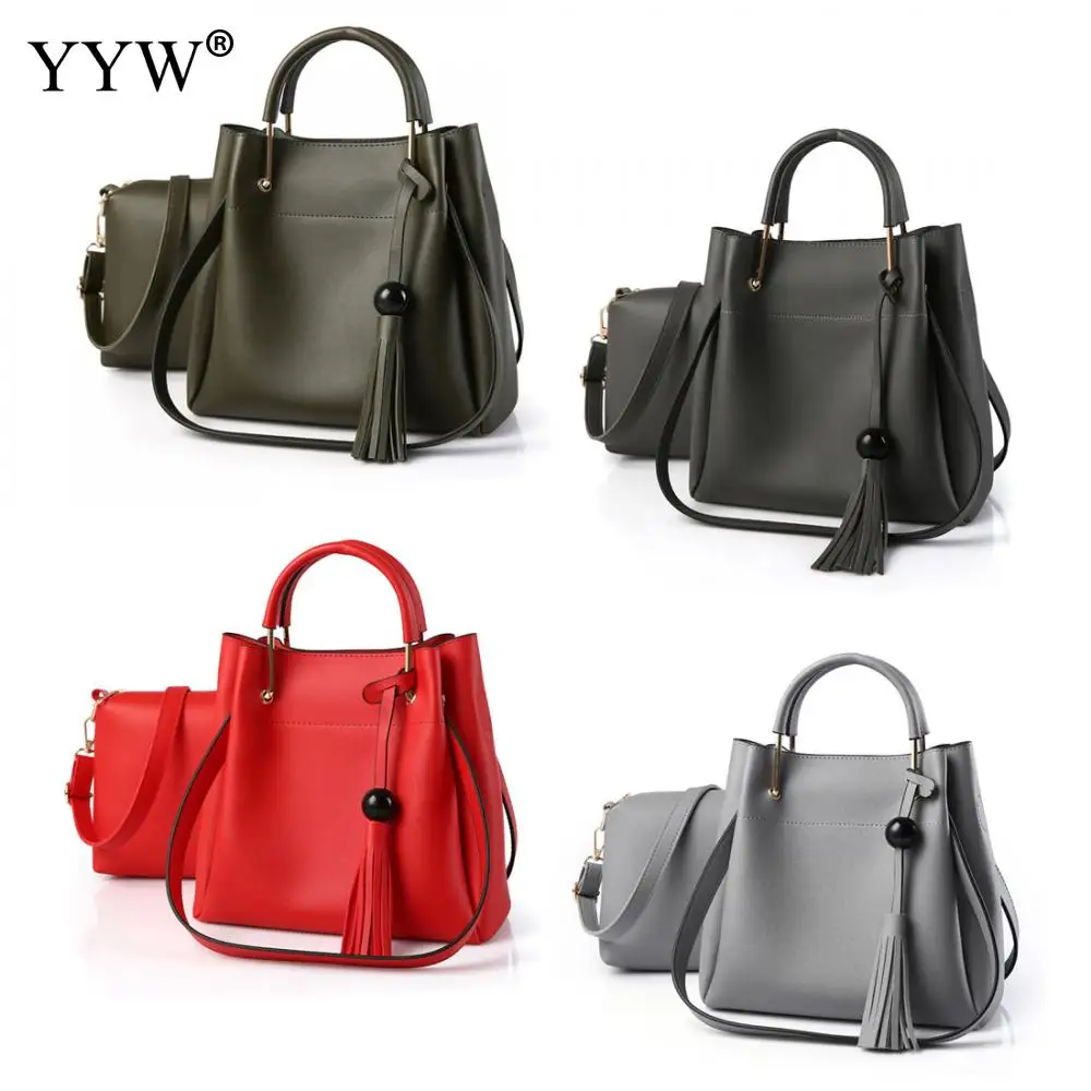 2 PCS/Set Solid Color PU Leather Handbags Women Bag Set Famous Bucket Shoulder Bag Lady's Crossbody Bags Womens'Pouch 8 Colors
2 PCS/Set Solid Color PU Leather Handbags Women Bag Set Famous Bucket Shoulder Bag Lady's Crossbody Bags Womens'Pouch 8 Colors