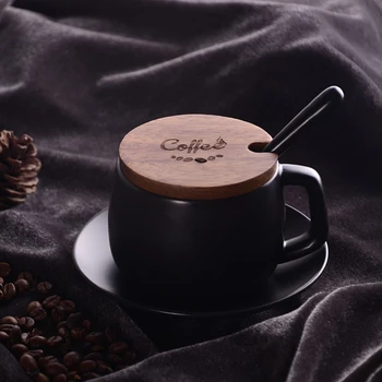 250ML Brief Europe Black Frosted Ceramic Coffee Tea Cup Lead-free Smooth Mugs with Spoon Cover Saucer Electroplating Shelf Kit
250ML Brief Europe Black Frosted Ceramic Coffee Tea Cup Lead-free Smooth Mugs with Spoon Cover Saucer Electroplating Shelf Kit