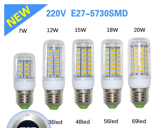corn Bulb E27 SMD 5730 lamparas LED Light 24 36 48 56 69 72 96Leds Lampada LED Lamp E27 220V/110V Ampoule Candle Luz
corn Bulb E27 SMD 5730 lamparas LED Light 24 36 48 56 69 72 96Leds Lampada LED Lamp E27 220V/110V Ampoule Candle Luz