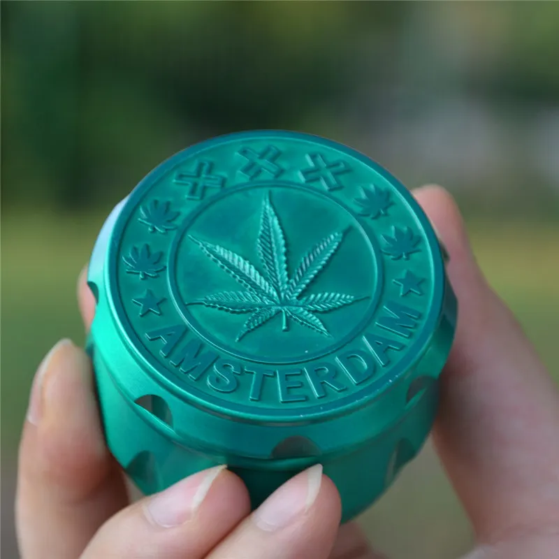 

4 Colors Metal Leaf Design Herbal Herb Tobacco Grinder Smoke Grinders Hand Muller Spice Mill Crusher Smoking Accessory