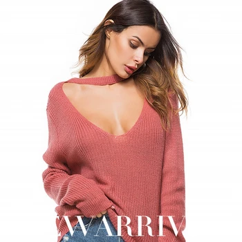 Sexy Deep V-neck Halter Sweater Women Autumn Hollow Out Solid Jumper Loose Sweater Pullover Tricot Knitted Size S-XL C87495
Sexy Deep V-neck Halter Sweater Women Autumn Hollow Out Solid Jumper Loose Sweater Pullover Tricot Knitted Size S-XL C87495