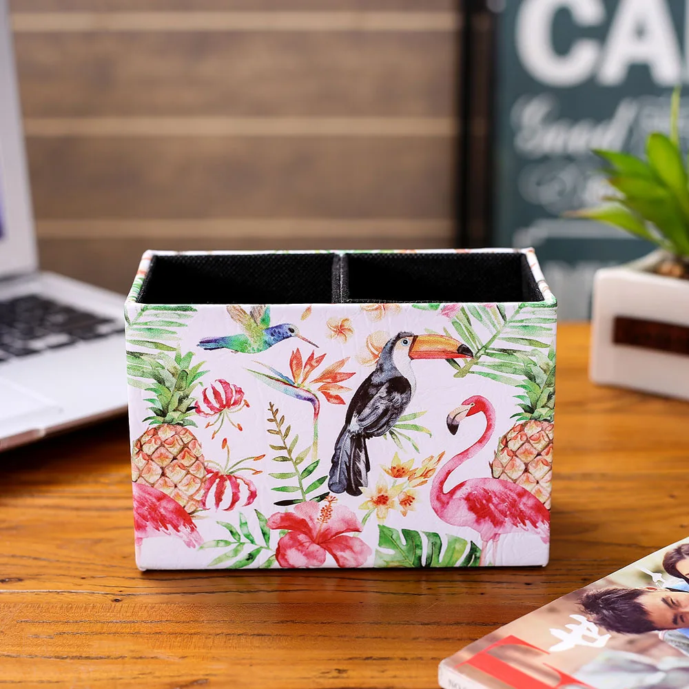 LINKWELL Fashion Tropical Life Pink Flamingo Toucan Green Leaf Pineapple PU leather Pencil Pen Holder Desk Organizer Storage Box
LINKWELL Fashion Tropical Life Pink Flamingo Toucan Green Leaf Pineapple PU leather Pencil Pen Holder Desk Organizer Storage Box