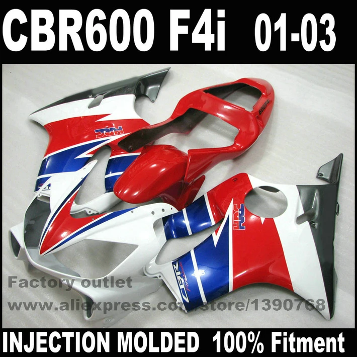 INJECTION MOLDED for HONDA CBR 600 F4i fairings 2001 2002 2003 CBR600 01 02 03 red blue black fairing kit GZ19
INJECTION MOLDED for HONDA CBR 600 F4i fairings 2001 2002 2003 CBR600 01 02 03 red blue black fairing kit GZ19