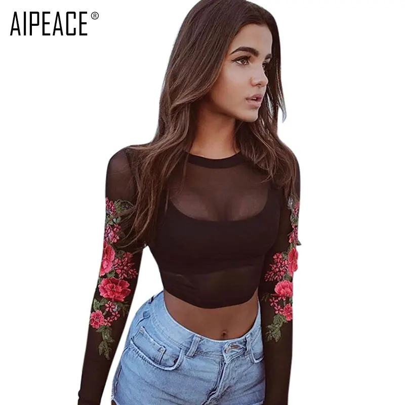 AIPEACE Fashion Women Bodycon T-Shirts Long Sleeve sexy Hollow Out Tops Arm embroider Tops women Tee girl Casual short Tshirts
AIPEACE Fashion Women Bodycon T-Shirts Long Sleeve sexy Hollow Out Tops Arm embroider Tops women Tee girl Casual short Tshirts