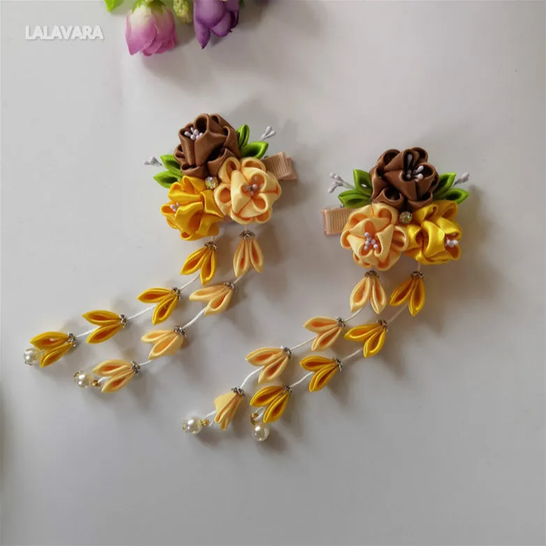 LALAVARA 10pcs custom Japanese Flower Sakura Headwear Clip Beautiful Fall wedding bride kanzashi hair pins silk rose buds
LALAVARA 10pcs custom Japanese Flower Sakura Headwear Clip Beautiful Fall wedding bride kanzashi hair pins silk rose buds