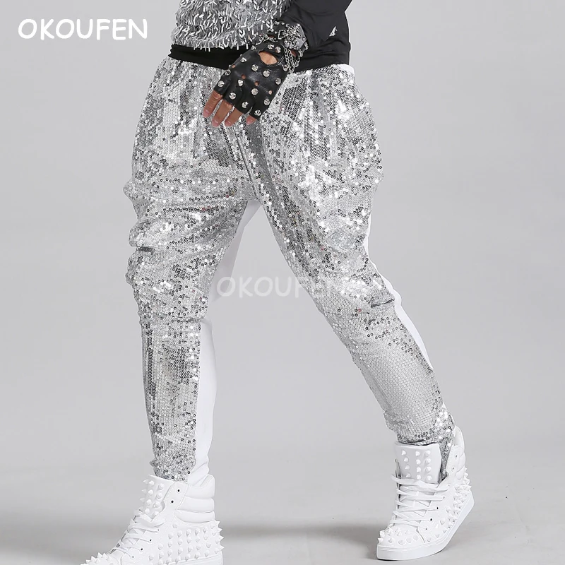 Bar singer dancer new fashion men's sequins harem pants nightclub performance stage performance trousers
Bar singer dancer new fashion men's sequins harem pants nightclub performance stage performance trousers