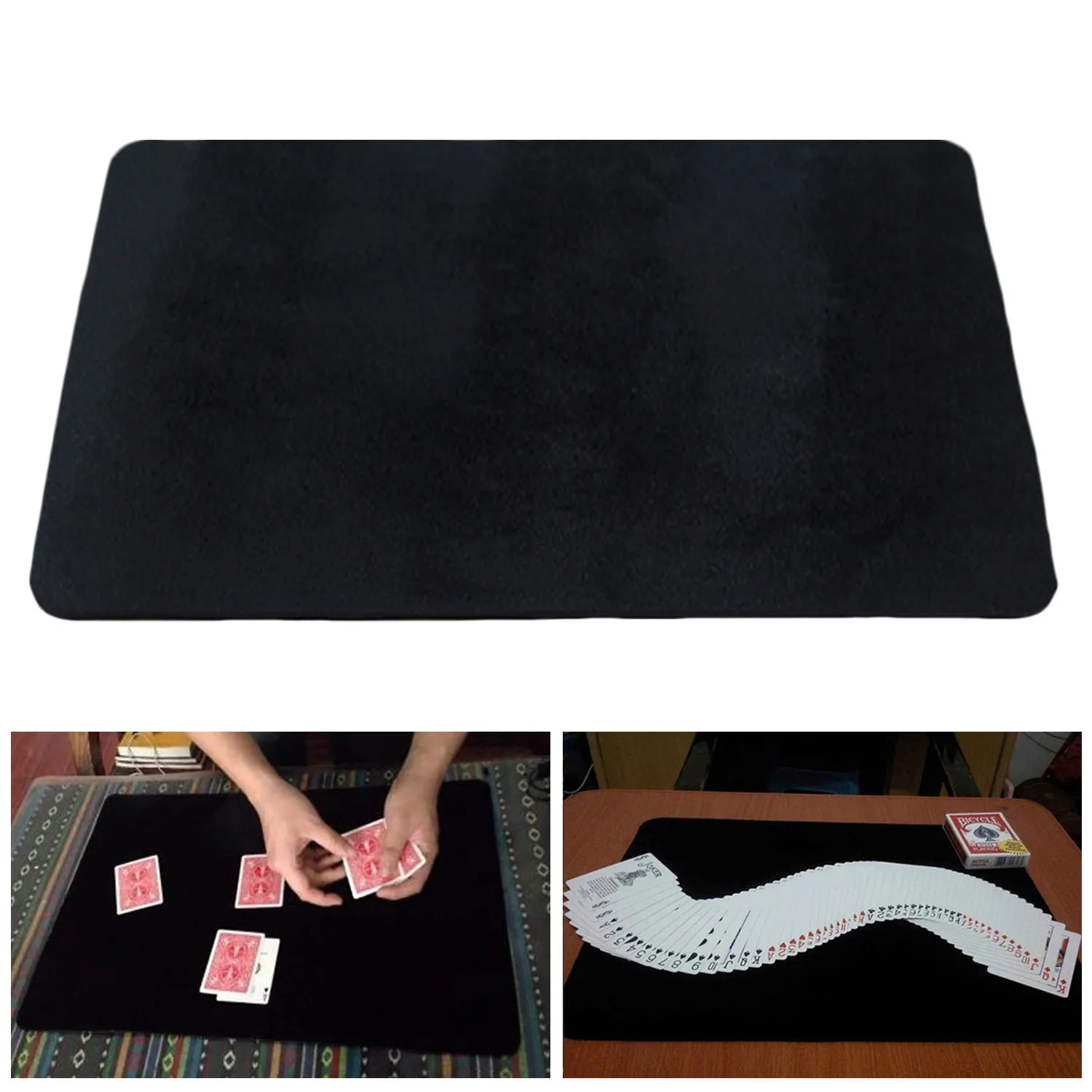 Besegad 3 Sizes Black Professional Poker Card Mat Close-up Pad with Flannelette Surface for Magic Tricks Props Toys Accessories
Besegad 3 Sizes Black Professional Poker Card Mat Close-up Pad with Flannelette Surface for Magic Tricks Props Toys Accessories