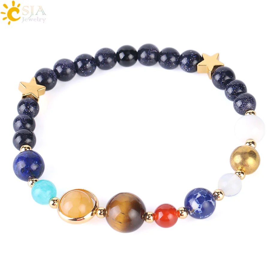 CSJA Universe Galaxy the Eight Planets Solar System Bracelets Guardian Star Natural Stone Stretch Bangle for Women Men Gift F350
CSJA Universe Galaxy the Eight Planets Solar System Bracelets Guardian Star Natural Stone Stretch Bangle for Women Men Gift F350