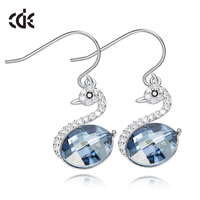 CDE fine 925 Sterling Silver Jewelry Crystals from Swarovski Fashion Elegant swan Earrings Women Valentine's Day Jewelry Gift
CDE fine 925 Sterling Silver Jewelry Crystals from Swarovski Fashion Elegant swan Earrings Women Valentine's Day Jewelry Gift