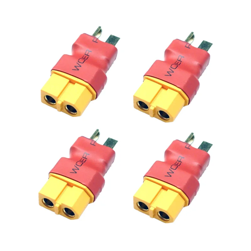 4Pcs T Male Plug to XT60 Male Adapter for RC Helicopter Quadcopter LiPo Battery Plug Connector
4Pcs T Male Plug to XT60 Male Adapter for RC Helicopter Quadcopter LiPo Battery Plug Connector
