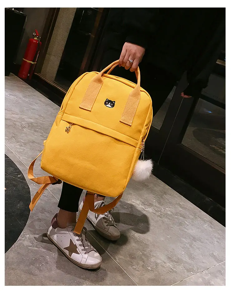 Women Backpack for School Teenagers Girls Vintage Stylish School Bag Ladies Canvas Fabric Backpack Female Bookbag Mochila 1574 23