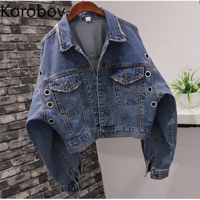 Korobov New Hollow Out Blue Women Jeans Jacket Long Batwing Sleeve Short Denim Jackets Korean Pockets Cropped Coats 78192
Korobov New Hollow Out Blue Women Jeans Jacket Long Batwing Sleeve Short Denim Jackets Korean Pockets Cropped Coats 78192