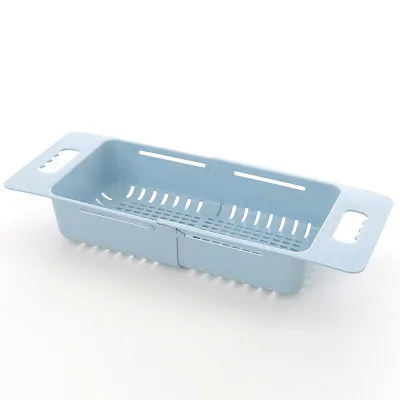 Silicone Retractable Adjustment Sink Wash Vegetable Fruit Drain Basket Drain Rack Colanders Strainer Dry Rack Kitchen Clean Tool (10)