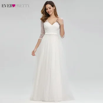 Elegant White Lace Wedding Dresses V-Neck A-Line 3/4 Sleeve Sexy Illusion Formal Bride Dresses Robe De Mariee Tulle Mariage 2020
Elegant White Lace Wedding Dresses V-Neck A-Line 3/4 Sleeve Sexy Illusion Formal Bride Dresses Robe De Mariee Tulle Mariage 2020
