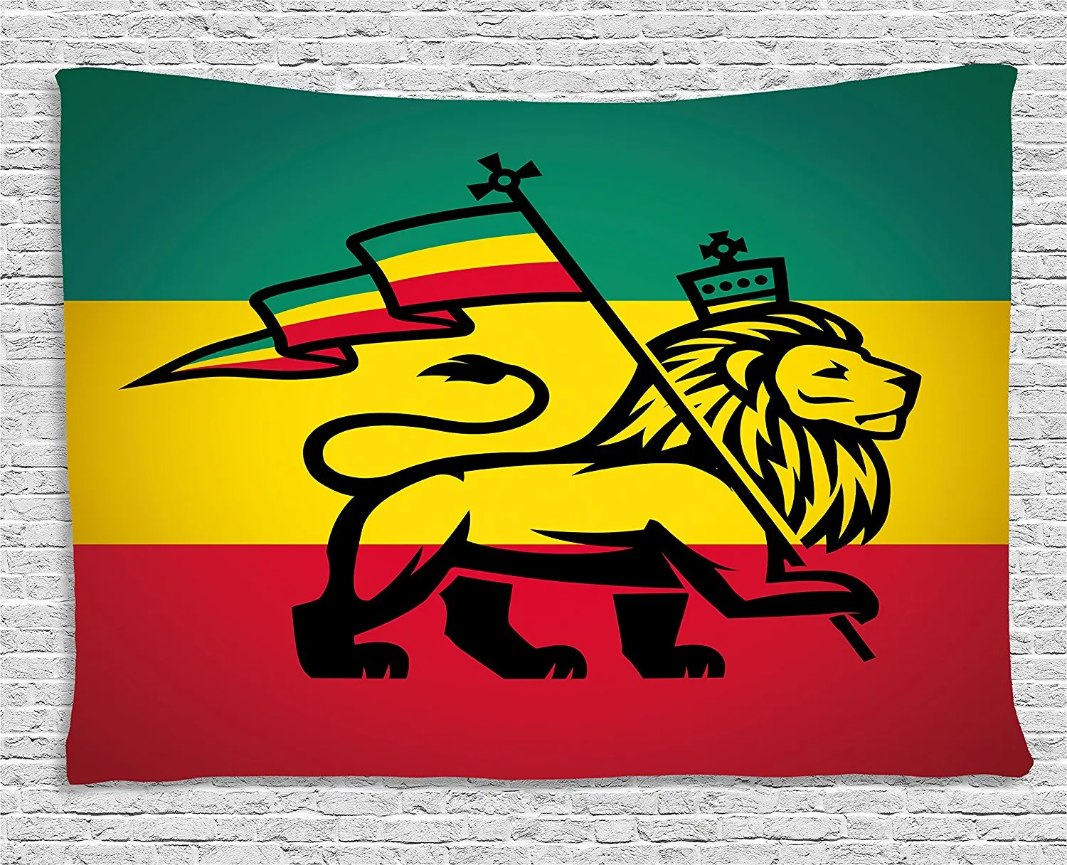 Rasta Tapestry Judah Lion with a Rastafari Flag King Jungle Reggae Theme Art Print, Wall Hanging for Bedroom Living
Rasta Tapestry Judah Lion with a Rastafari Flag King Jungle Reggae Theme Art Print, Wall Hanging for Bedroom Living