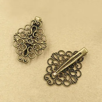 30x38mm Antique bronze tone Plated DIY Hairwear Components Filigree Flower Duck Tongue Hairpin Bobby Pins Hair Accessories
30x38mm Antique bronze tone Plated DIY Hairwear Components Filigree Flower Duck Tongue Hairpin Bobby Pins Hair Accessories