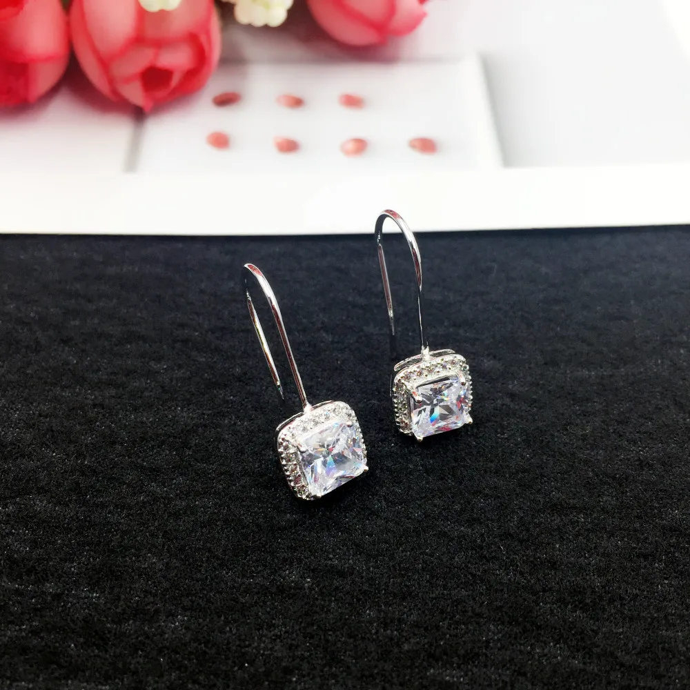 Wholesale 925 Sterling Silver Needle Classic Square Drop Dangle Earrings for Women Cubic Zirconia Jewelry Valentine Day Gift
Wholesale 925 Sterling Silver Needle Classic Square Drop Dangle Earrings for Women Cubic Zirconia Jewelry Valentine Day Gift
