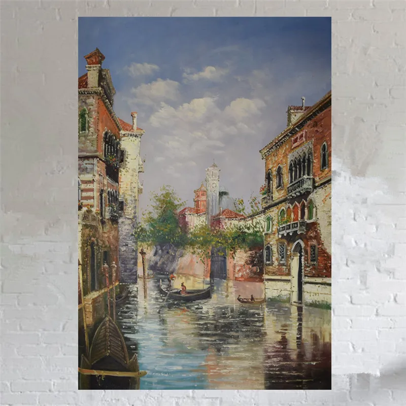 Image 100% hand painted oil painting scenery of Venice s city impression painting picture for home company hotel decoration painting