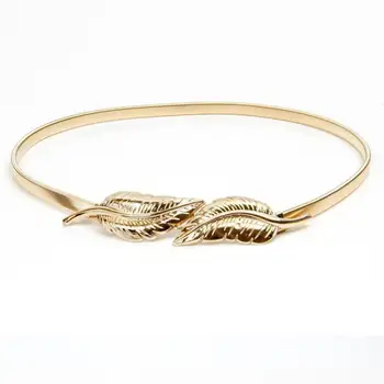 Ladies All match Elastic Metal Belt Leaves Decoration Thin Belts Golden Sliver Waistband Alloy Fashion Accessories
Ladies All match Elastic Metal Belt Leaves Decoration Thin Belts Golden Sliver Waistband Alloy Fashion Accessories