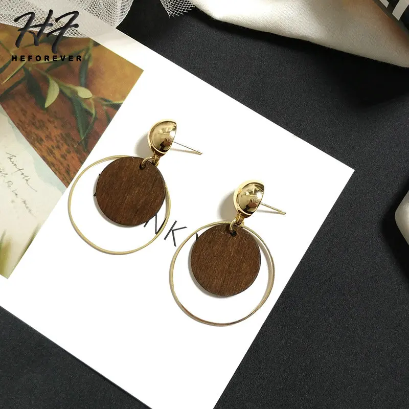 Round Wooden Earrings For Women Gold-Color Earings Fashion Jewelry Vintage Xmas Gift For Girl KA178
Round Wooden Earrings For Women Gold-Color Earings Fashion Jewelry Vintage Xmas Gift For Girl KA178