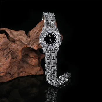 Retro Thai Silver Products Manufacturers Direct S925 Sterling Silver Jewelry Ethnic Style Women's Watch Bracelet
Retro Thai Silver Products Manufacturers Direct S925 Sterling Silver Jewelry Ethnic Style Women's Watch Bracelet