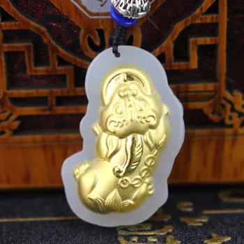 Natural White Hetian Jade Necklace Pendant Men Women 24k Gold Brave troops Lucky Bless Fine Pendants For Male Female Jewelry
Natural White Hetian Jade Necklace Pendant Men Women 24k Gold Brave troops Lucky Bless Fine Pendants For Male Female Jewelry