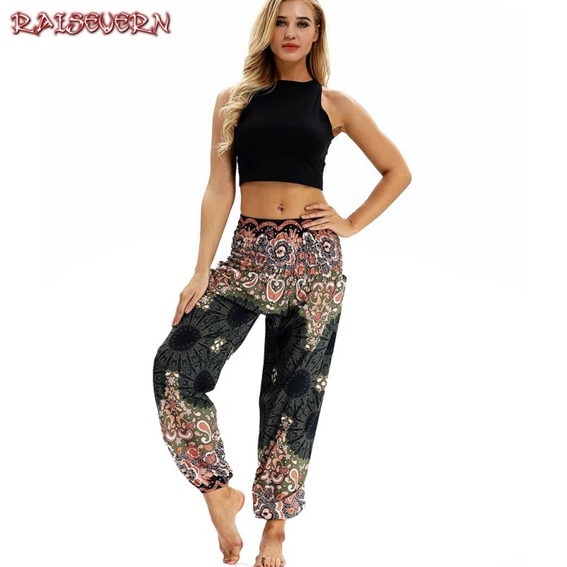 RAISEVERN Women Thai Harem Trousers Festival Summer Casual High Elastic Wasit Loose Pants Indie Folk Hippy Aladdin Boho Pants
RAISEVERN Women Thai Harem Trousers Festival Summer Casual High Elastic Wasit Loose Pants Indie Folk Hippy Aladdin Boho Pants