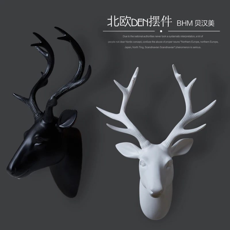 Nordic style animal head mural wall hangings wall ornament series black and white deer head hanging wall dies
Nordic style animal head mural wall hangings wall ornament series black and white deer head hanging wall dies