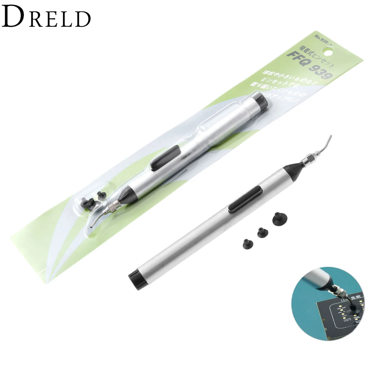 DRELD Solder Picker Hand Tool Parts Vacuum Sucking Pen Up with 3 Suction Header Alternative Tweezers for IC SMD Easy Picker Up
DRELD Solder Picker Hand Tool Parts Vacuum Sucking Pen Up with 3 Suction Header Alternative Tweezers for IC SMD Easy Picker Up
