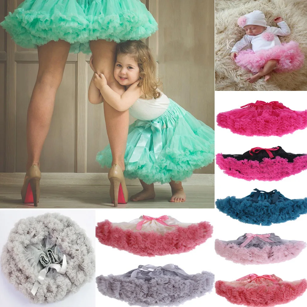 

Kids Mother and Daughter Summer Dancewear Tutu Pettiskirt Princess Party Skirts Fluffy Ballet Tulle clothes For Baby Girls Women