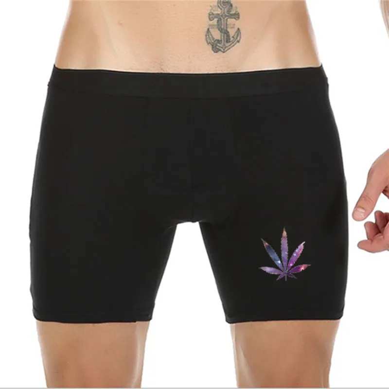 Gold Men Underwear Cotton Hemp leaf printed Boxers Shorts Cuecas Novel design Long Leg Panties Male Underpants calzoncillos
Gold Men Underwear Cotton Hemp leaf printed Boxers Shorts Cuecas Novel design Long Leg Panties Male Underpants calzoncillos