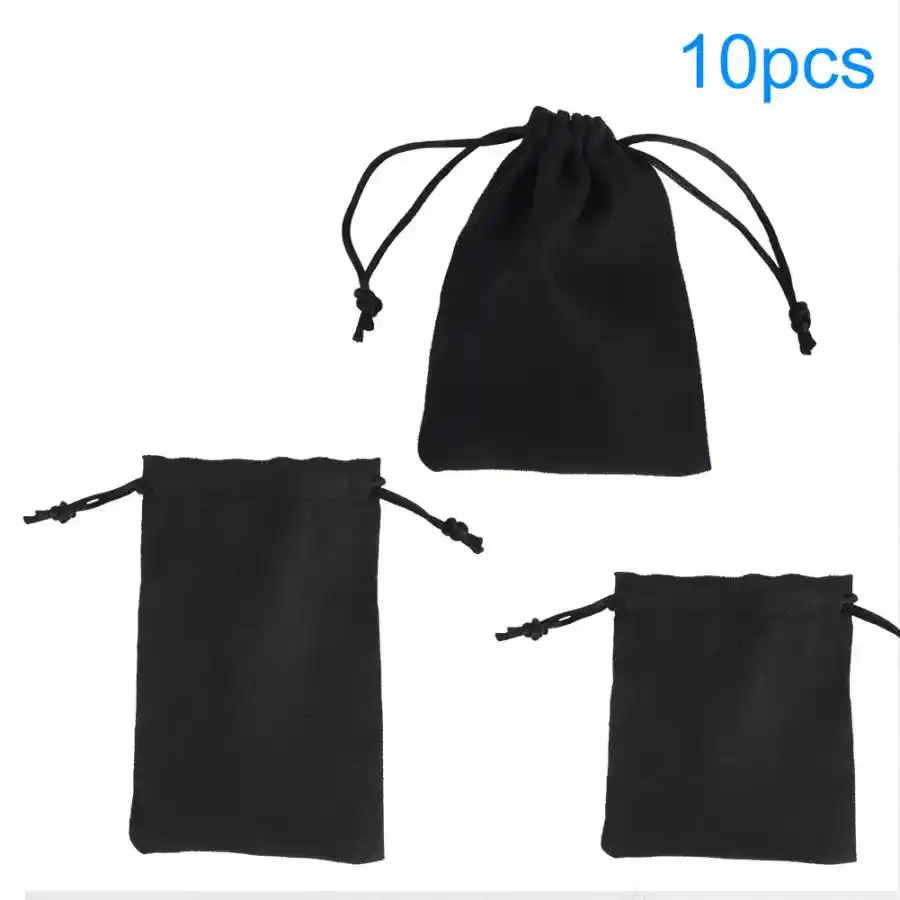 jewelry gift box 10pcs soft double-sided suede drawstring gift
