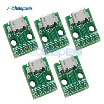 5Pcs/lot Micro USB to DIP 2.54mm PCB Board Adapter Connector Module Panel Female 5-Pin Pinboard 2.54mm Micro USB PCB For Arduino
5Pcs/lot Micro USB to DIP 2.54mm PCB Board Adapter Connector Module Panel Female 5-Pin Pinboard 2.54mm Micro USB PCB For Arduino